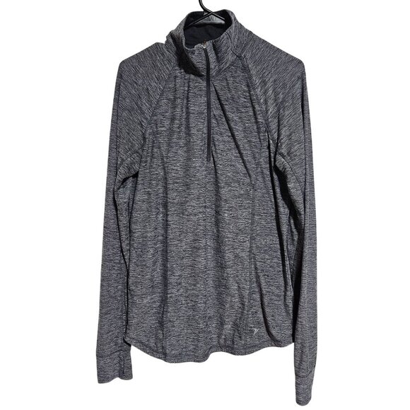 Old Navy Active Gray Quarter Zip Pullover Top Womens Size Medium Semi Fitted - Picture 1 of 6